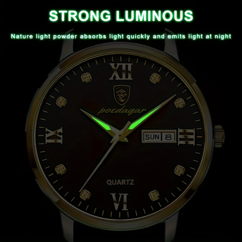 POEDAGAR Business Style Men's Wrist Watch - Swiss Quartz Movement