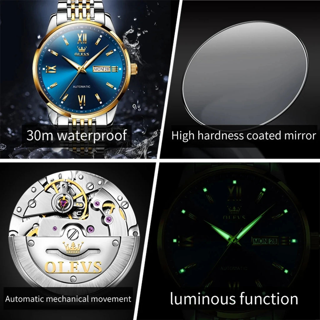 OLEVS Automatic Mechanical Stainless Steel Sport Watch 6777