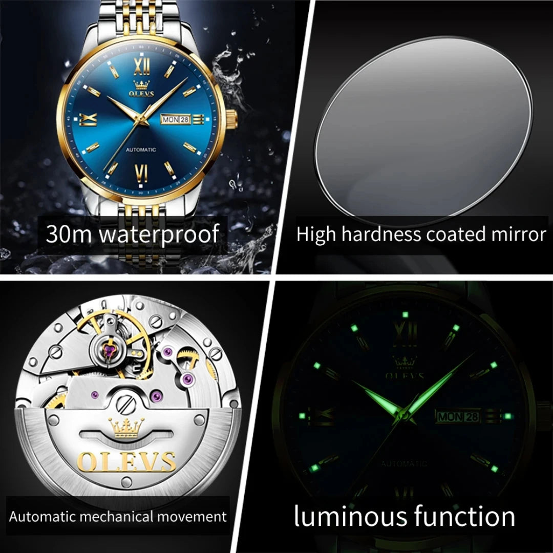 OLEVS Automatic Mechanical Stainless Steel Sport Watch 6777