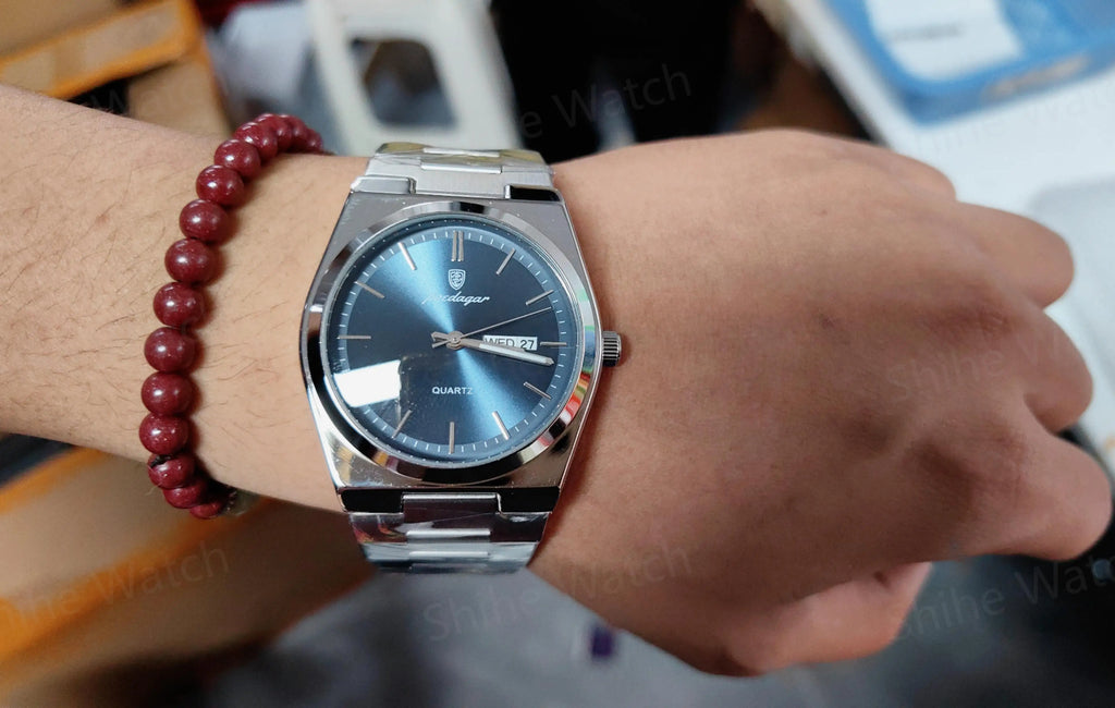 POEDAGAR Fashion Swiss Style Quartz Men's Watch Stainless Steel Chronograph 930