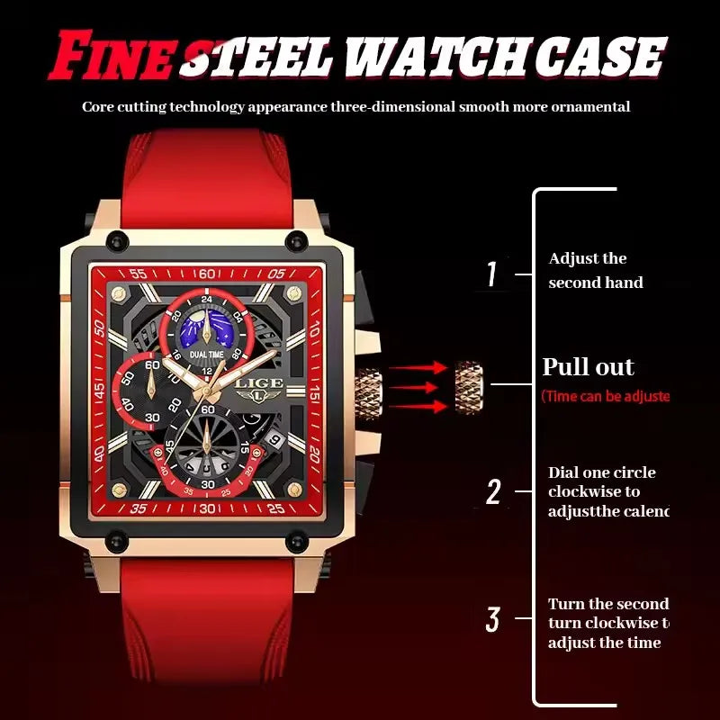 LIGE Men's Fashion Stainless Steel Quartz Watch LG8986