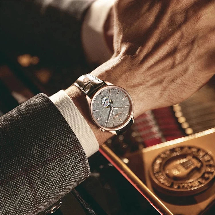 CADISEN Mechanical Automatic Meteorite Dial Watch MIYOTA 82S0