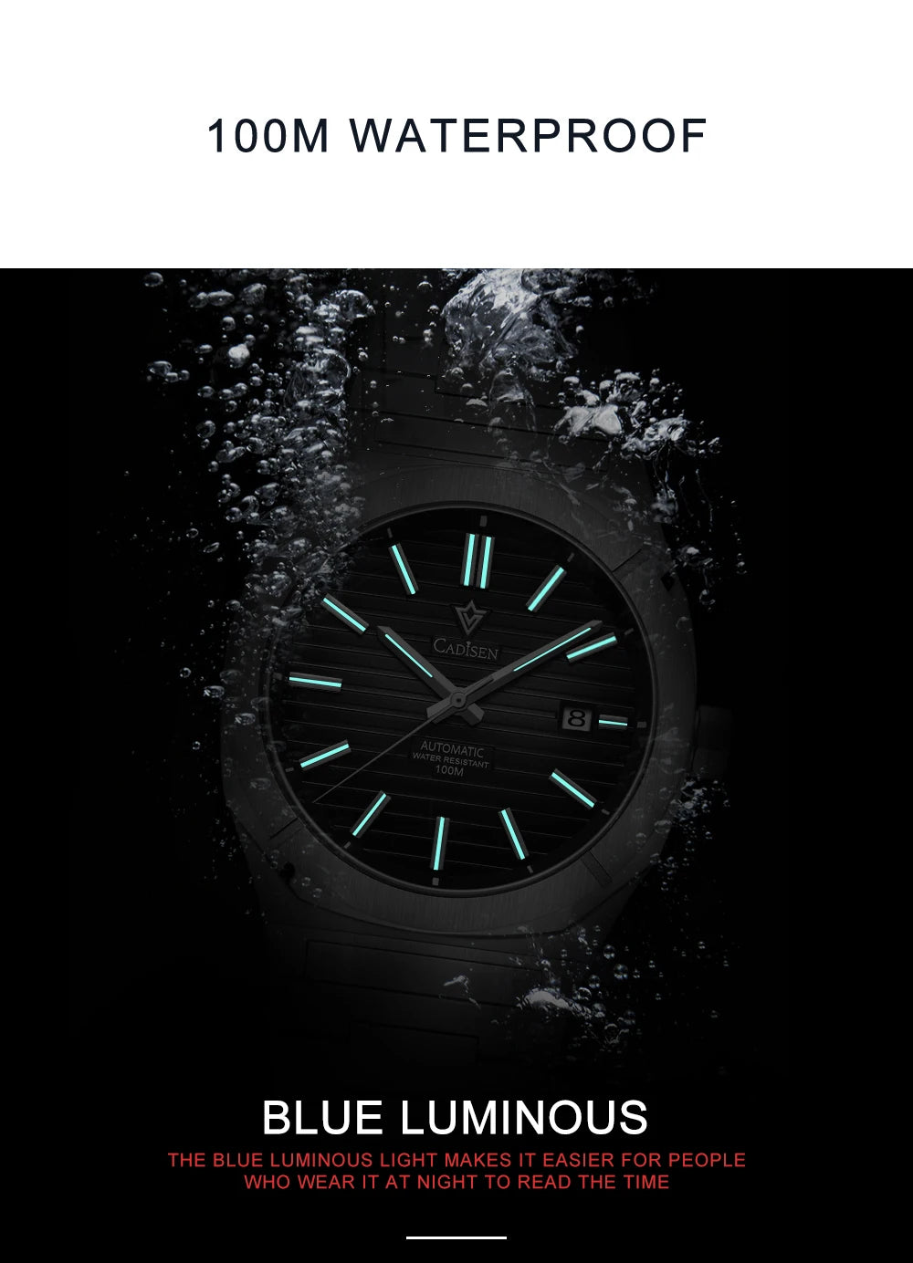 CADISEN Automatic Mechanical Diver Watch Sapphire Crystal C8200MWWU