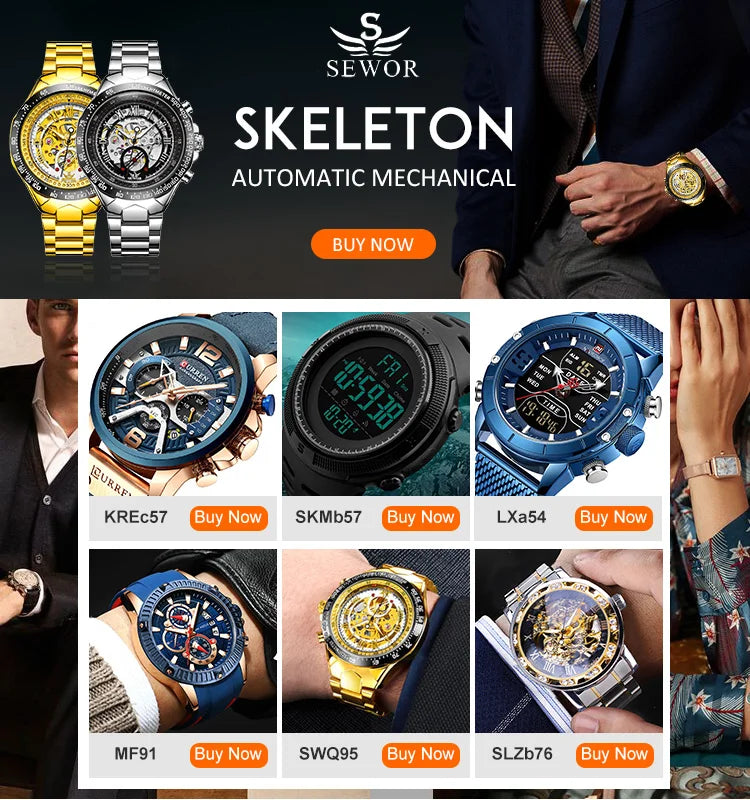 POEDAGAR Sport Chronograph Quartz Watch 44mm P988