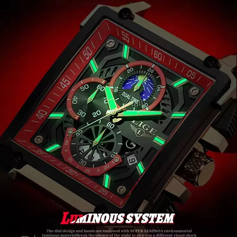 LIGE Men's Fashion Stainless Steel Quartz Watch LG8986