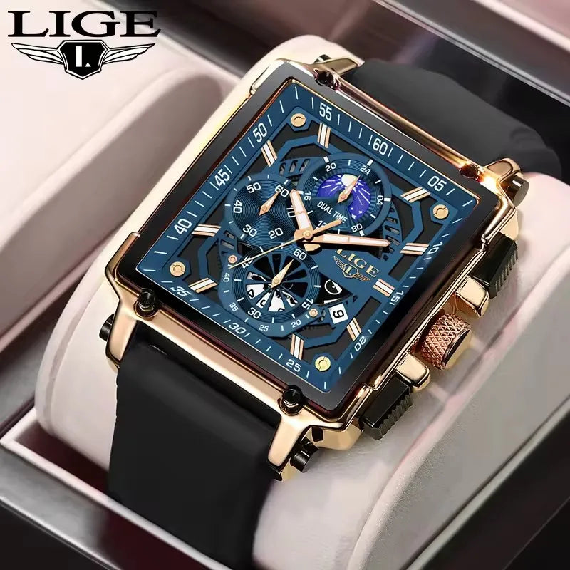 LIGE Men's Fashion Stainless Steel Quartz Watch LG8986