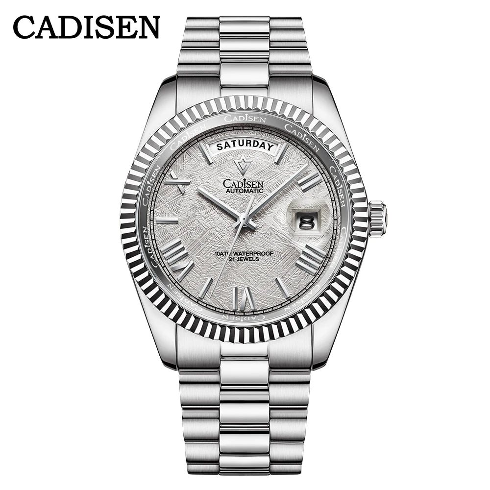 CADISEN Automatic Mechanical Day-Date Stainless Steel Watch 8285