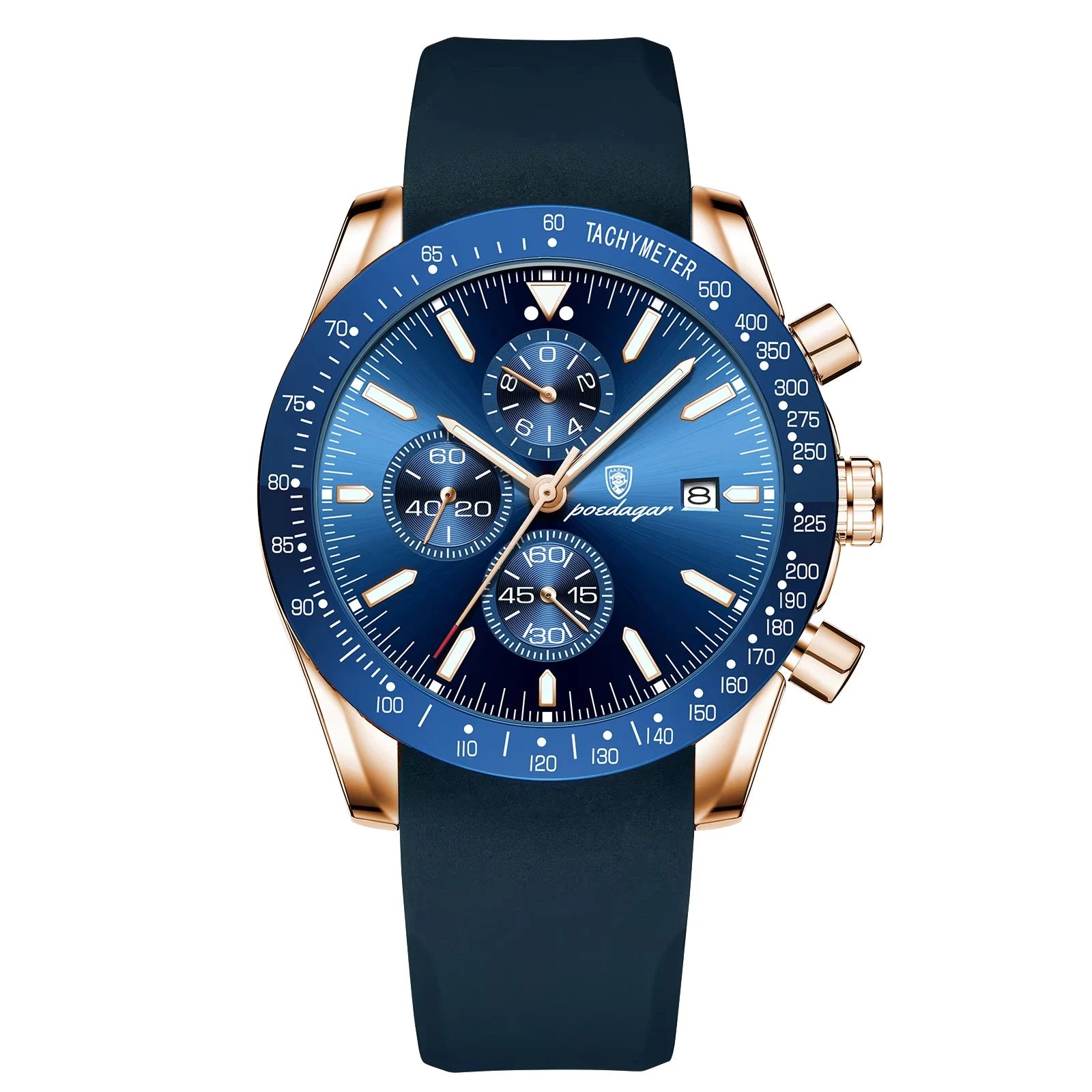 POEDAGAR Fashion Quartz Men's Watch Luxury Chronograph 988