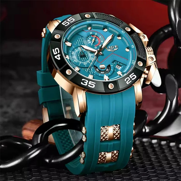 LIGE Men's Chronographic Stainless Steel Luxury Watch 89195