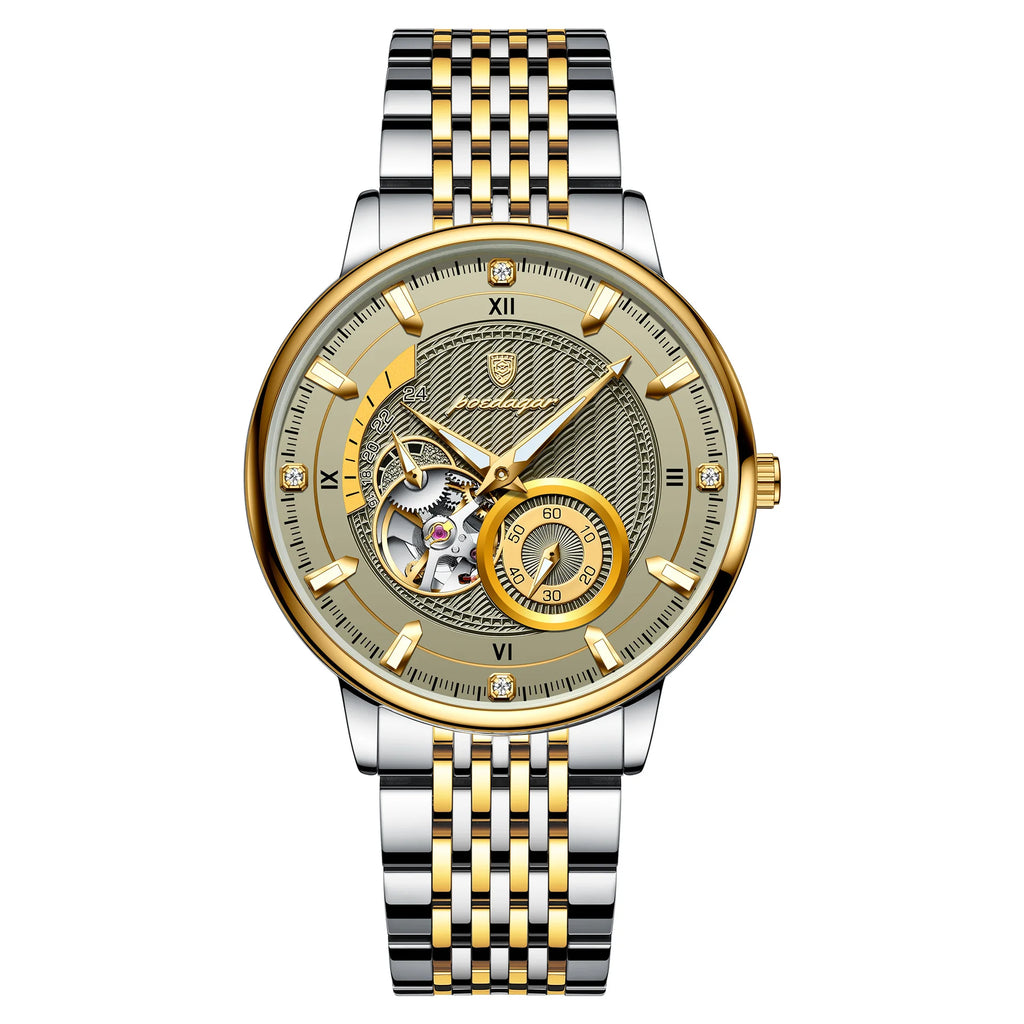 POEDAGAR Skeleton Automatic Mechanical Watch 42mm 1416