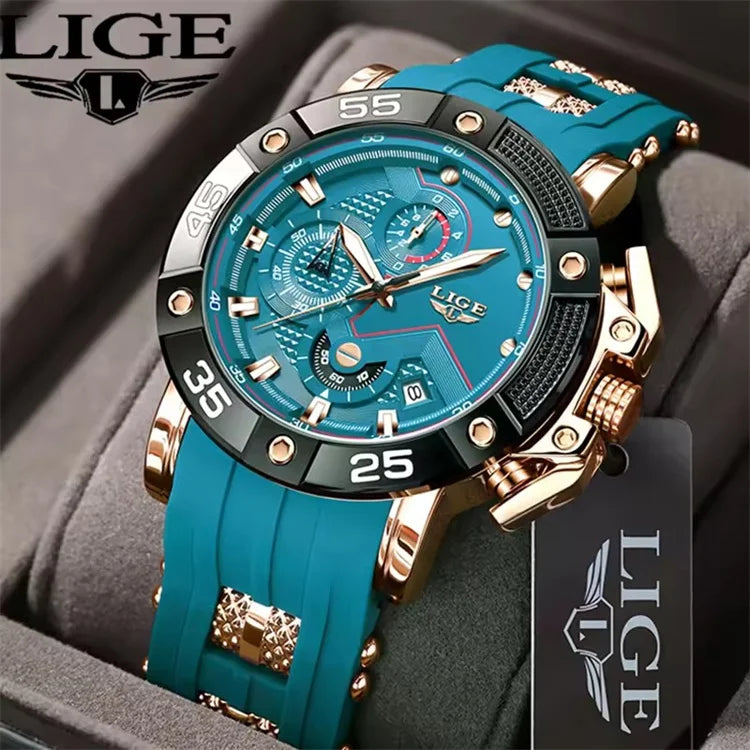 LIGE Men's Chronographic Stainless Steel Luxury Watch 89195