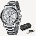LIGE Men's Business Stainless Steel Quartz Luxury Watch 9902