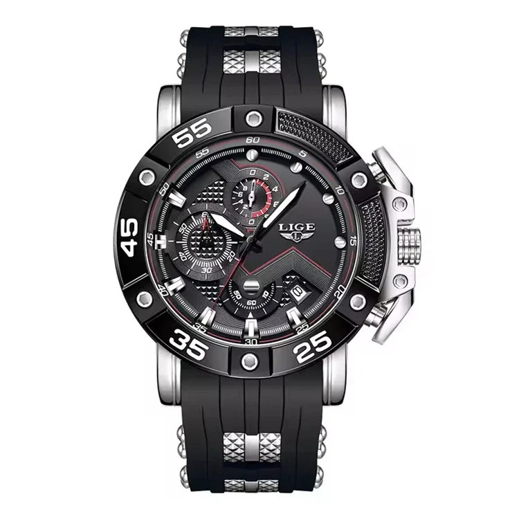 LIGE Men's Chronographic Stainless Steel Luxury Watch 89195