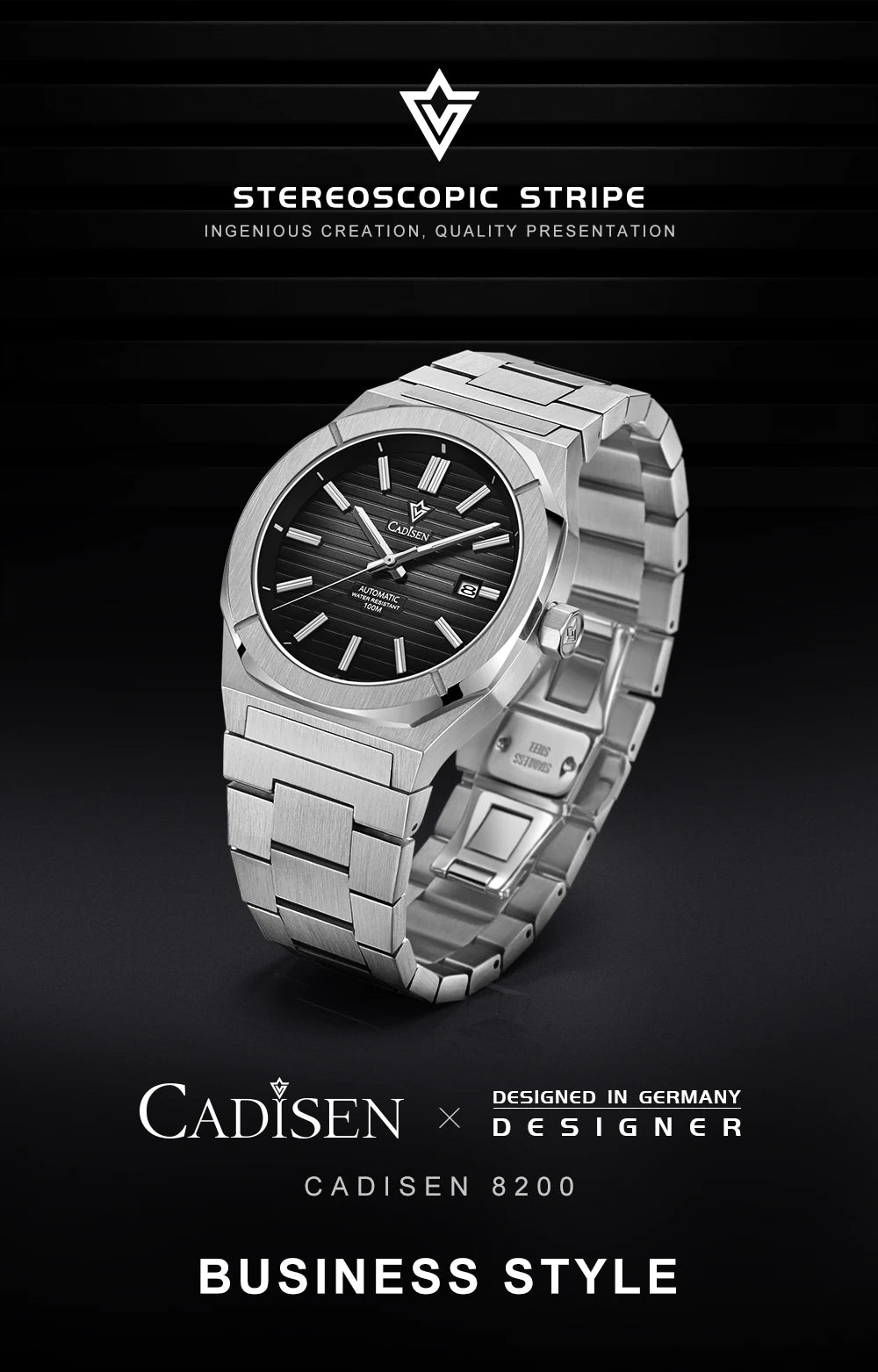 CADISEN Automatic Mechanical Diver Watch Sapphire Crystal C8200MWWU