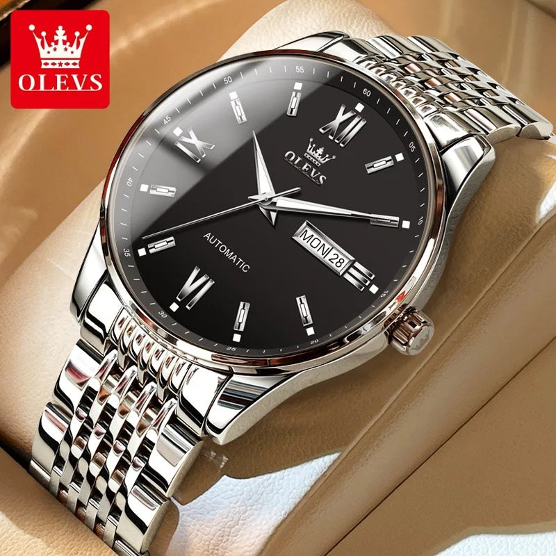 OLEVS Automatic Mechanical Stainless Steel Sport Watch 6777