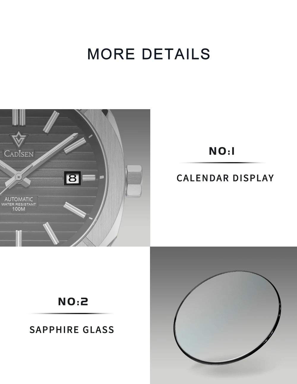 CADISEN Automatic Mechanical Diver Watch Sapphire Crystal C8200MWWU