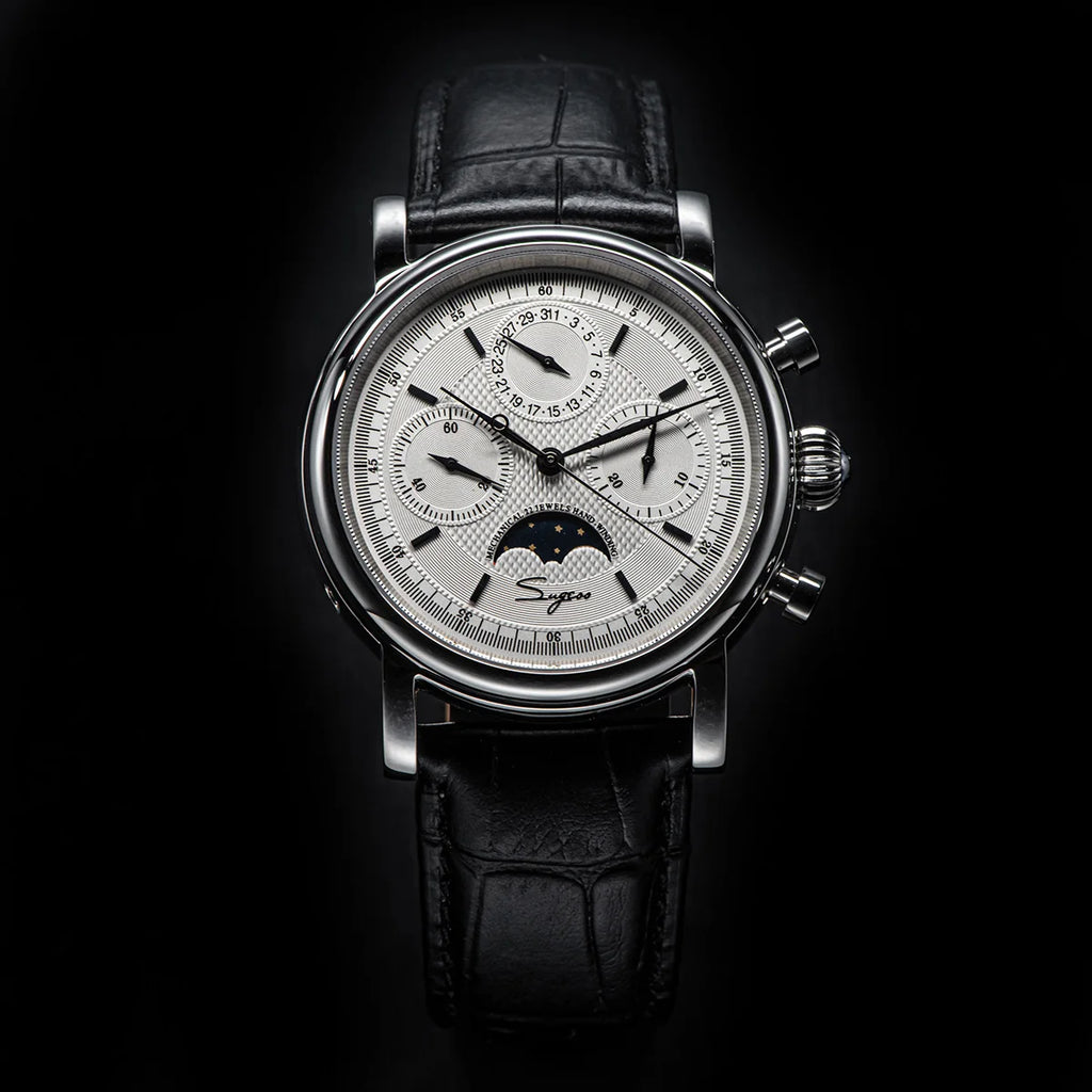 SUGESS Pilot Mechanical Chronograph Moonphase Calendar Watch ST1908