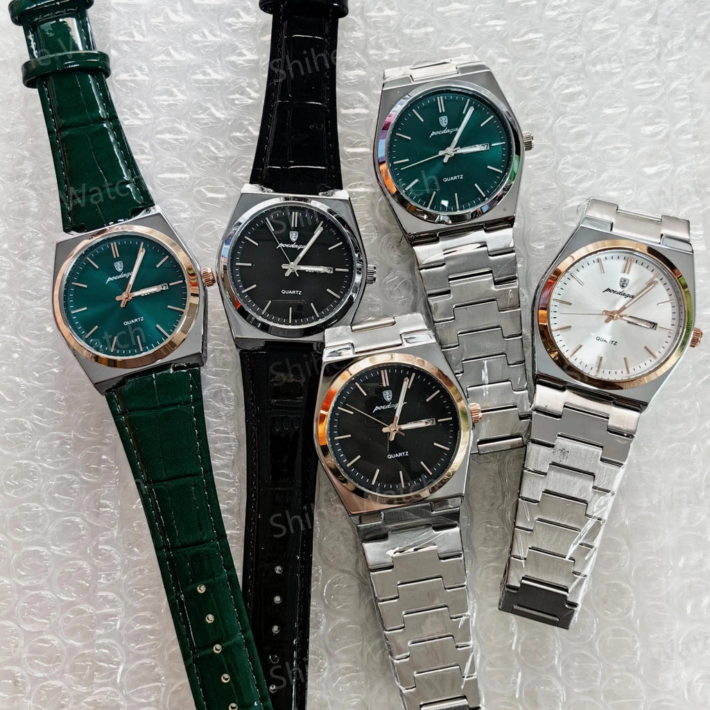 POEDAGAR Fashion Swiss Style Quartz Men's Watch Stainless Steel Chronograph 930