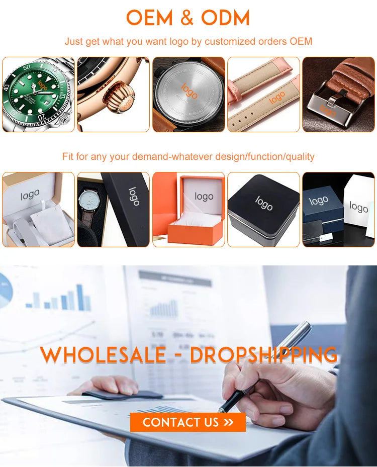 POEDAGAR Sport Chronograph Quartz Watch 44mm P988