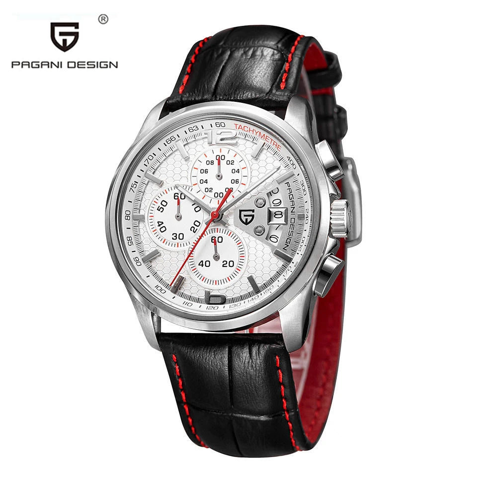 PAGANI DESIGN Military Style Quartz Leather Watch 2024 PD 3306