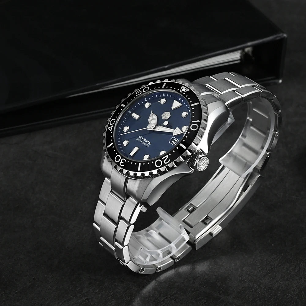 SAN MARTIN Automatic Diver Watch Enamel Dial 300m SN0009GD