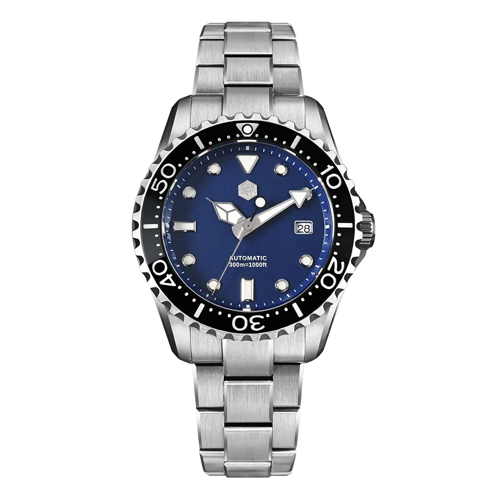 SAN MARTIN Automatic Diver Watch Enamel Dial 300m SN0009GD