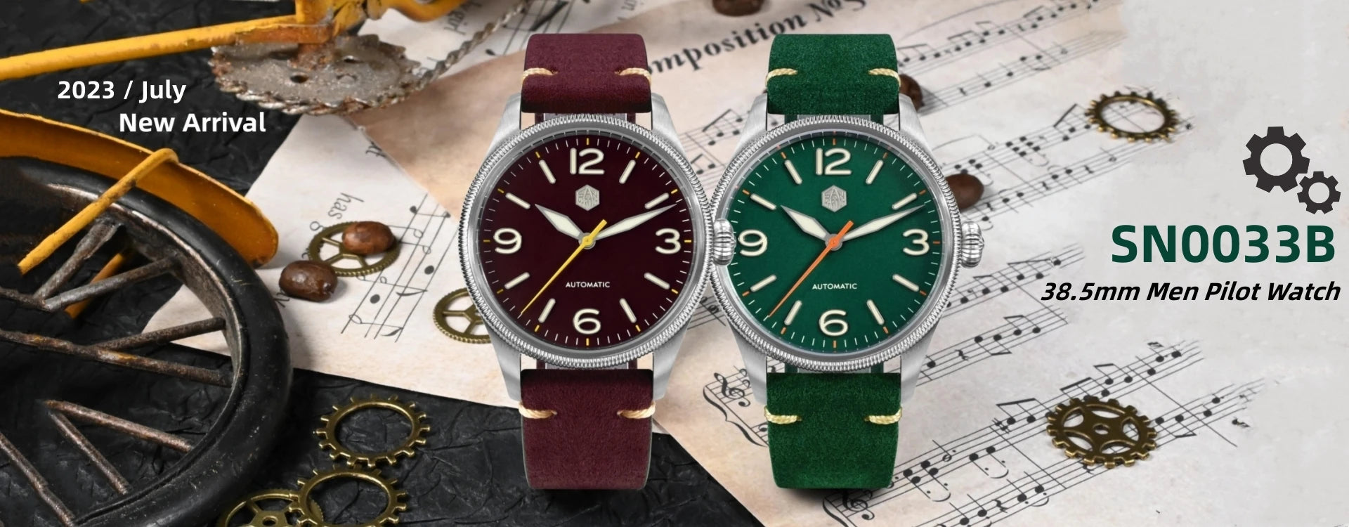 SAN MARTIN NH35 Pilot Automatic Watch 38.5mm SN0033-1