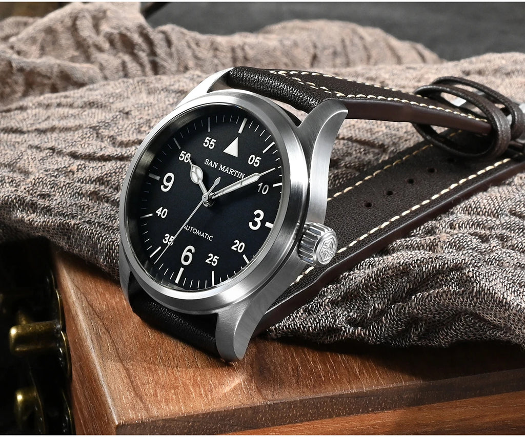 SAN MARTIN Pilot Automatic Mechanical Watch Miyota 8215 37mm