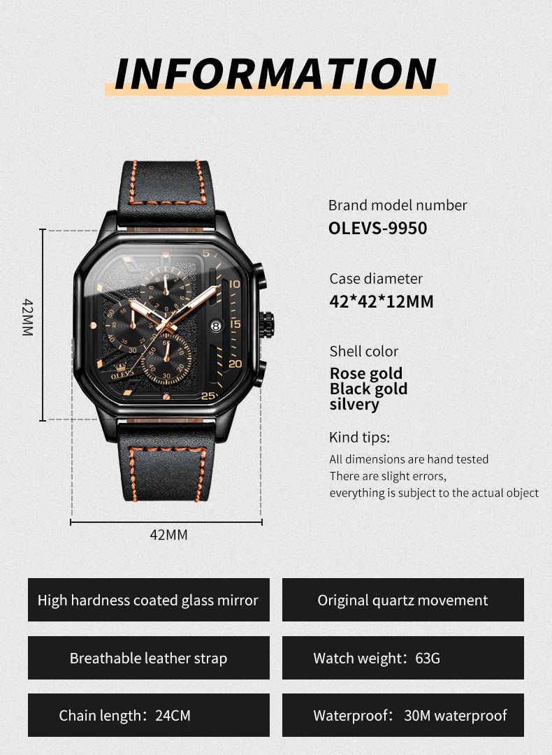 OLEVS 9950 Multi Functional Men's Quartz Watch