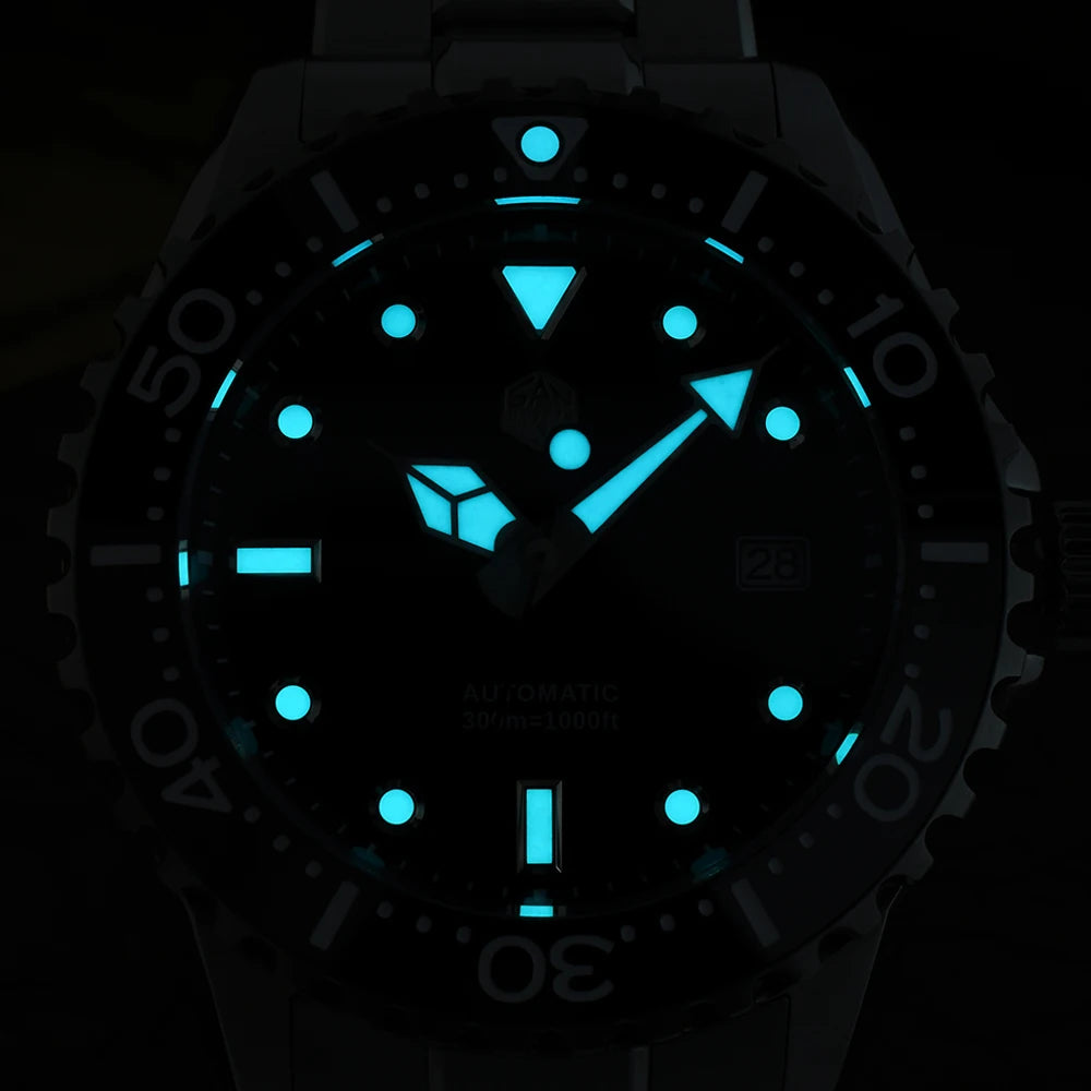 SAN MARTIN Automatic Diver Watch Enamel Dial 300m SN0009GD