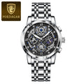 POEDAGAR Stainless Steel Chronograph Quartz Watch 984WH-1