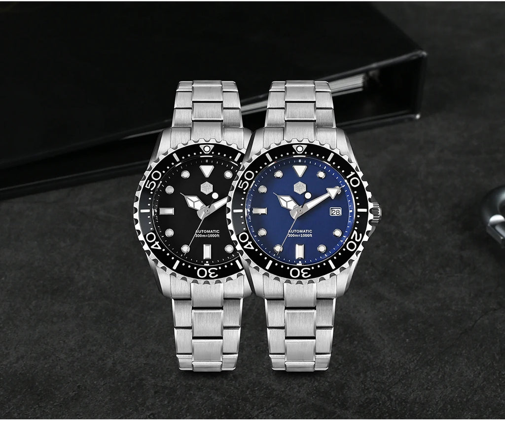 SAN MARTIN Automatic Diver Watch Enamel Dial 300m SN0009GD