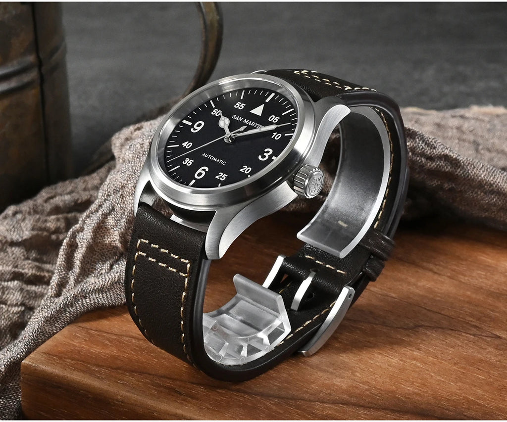 SAN MARTIN Pilot Automatic Mechanical Watch Miyota 8215 37mm
