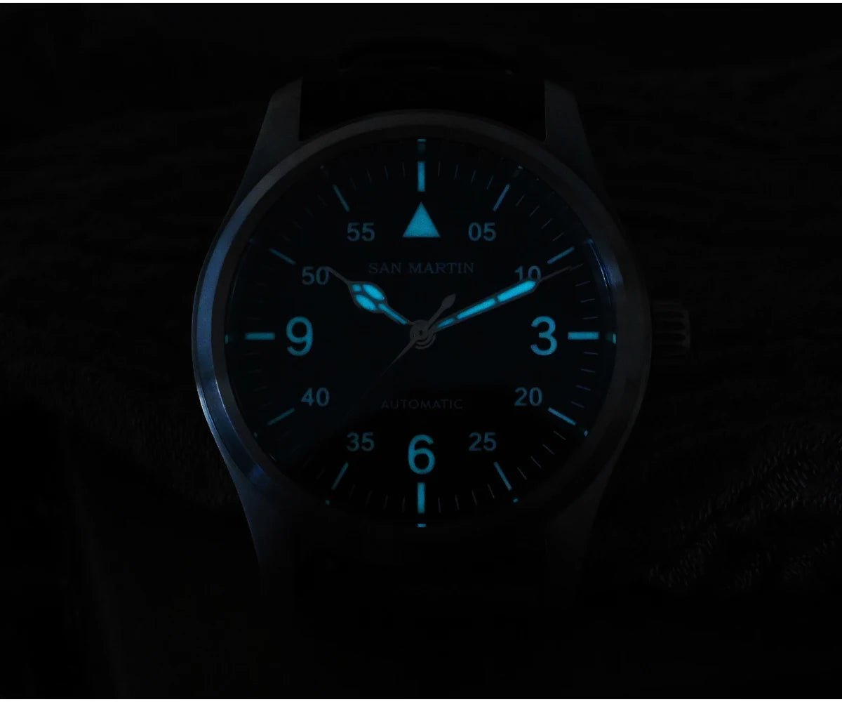 SAN MARTIN Pilot Automatic Mechanical Watch Miyota 8215 37mm
