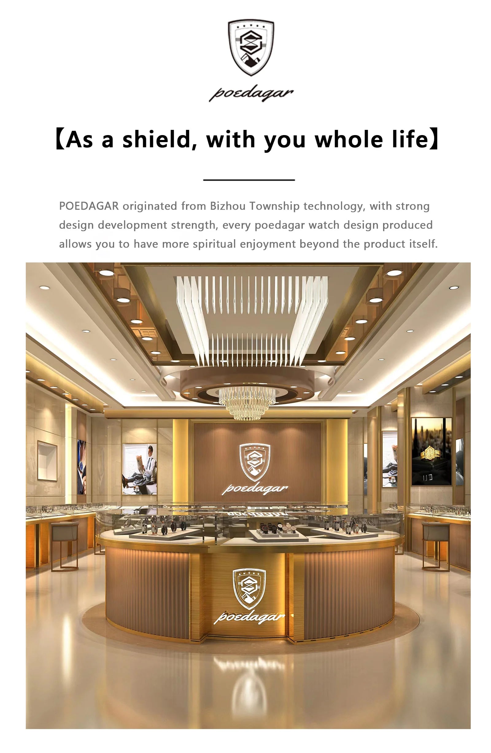 POEDAGAR Stainless Steel Chronograph Quartz Watch 984WH-1