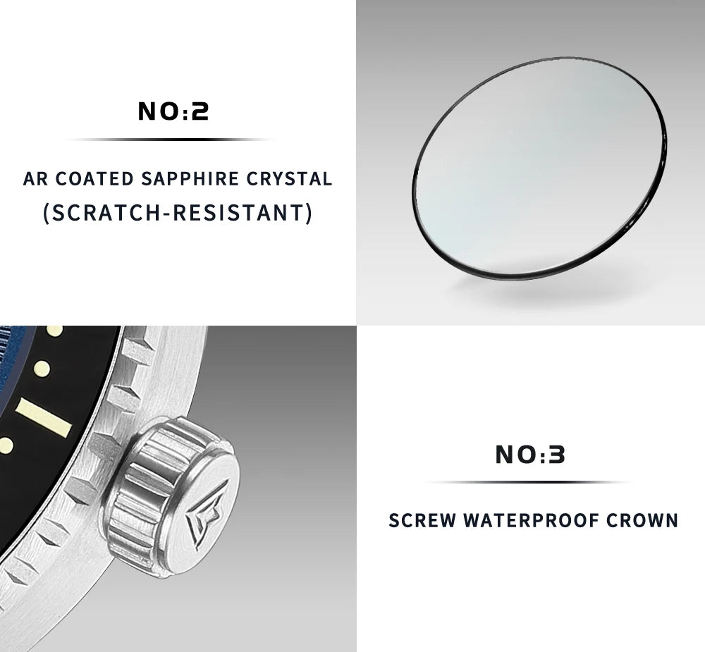 CADISEN Automatic Mechanical Sapphire Week Display Watch C8245