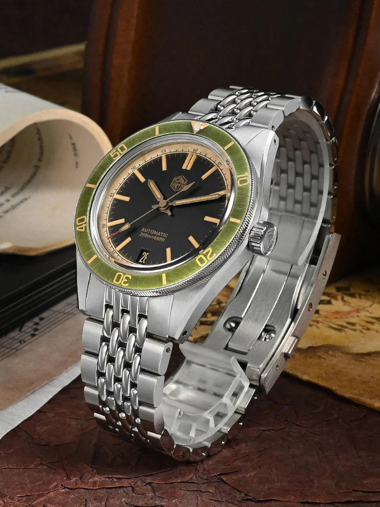 SAN MARTIN Vintage Distressed Automatic Dive Watch NH35 SN0116