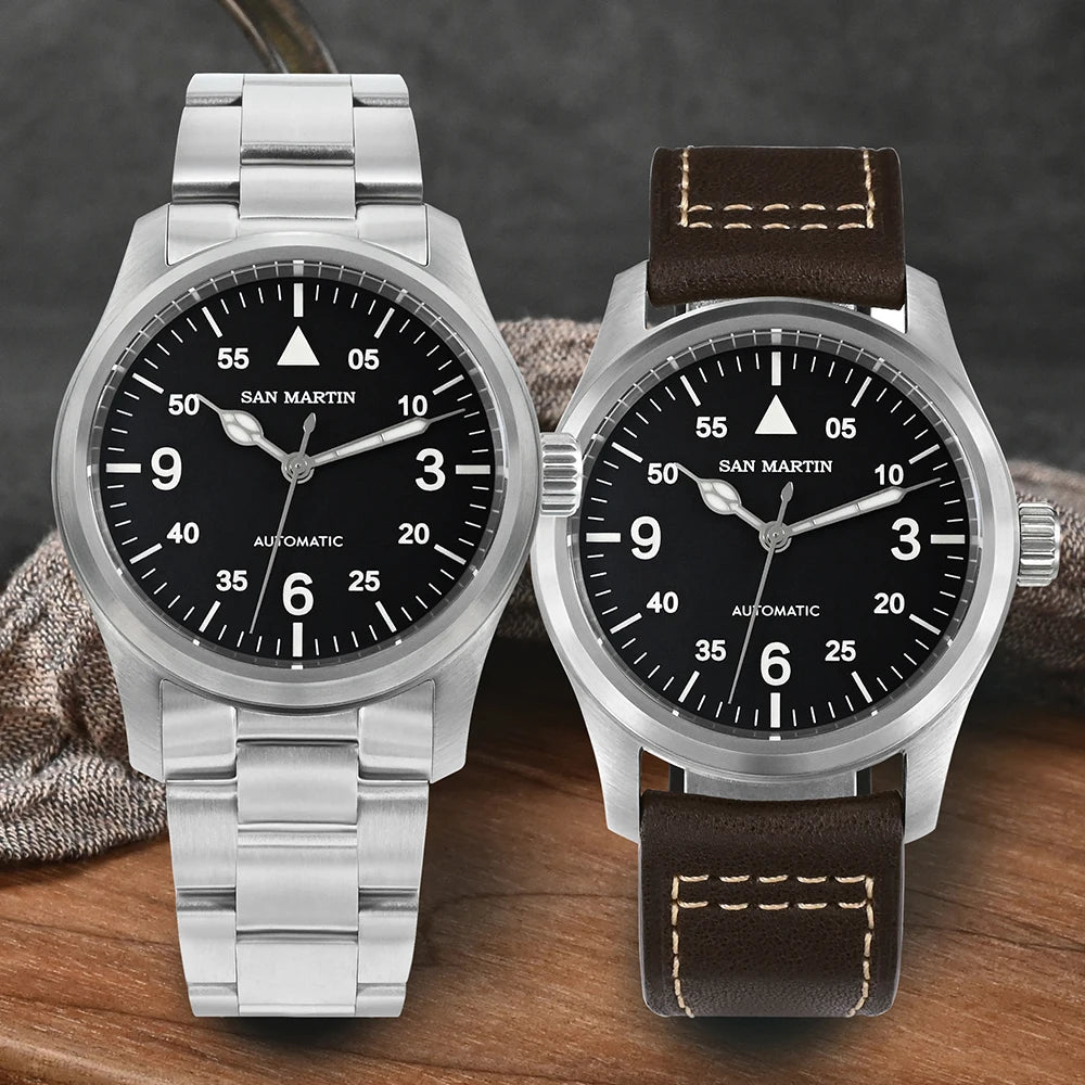 SAN MARTIN Pilot Automatic Mechanical Watch Miyota 8215 37mm