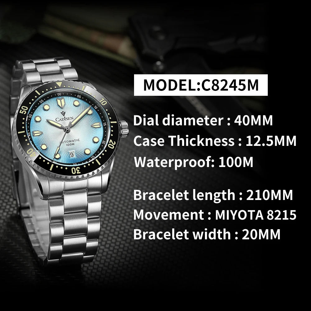 CADISEN Automatic Mechanical Sapphire Week Display Watch C8245