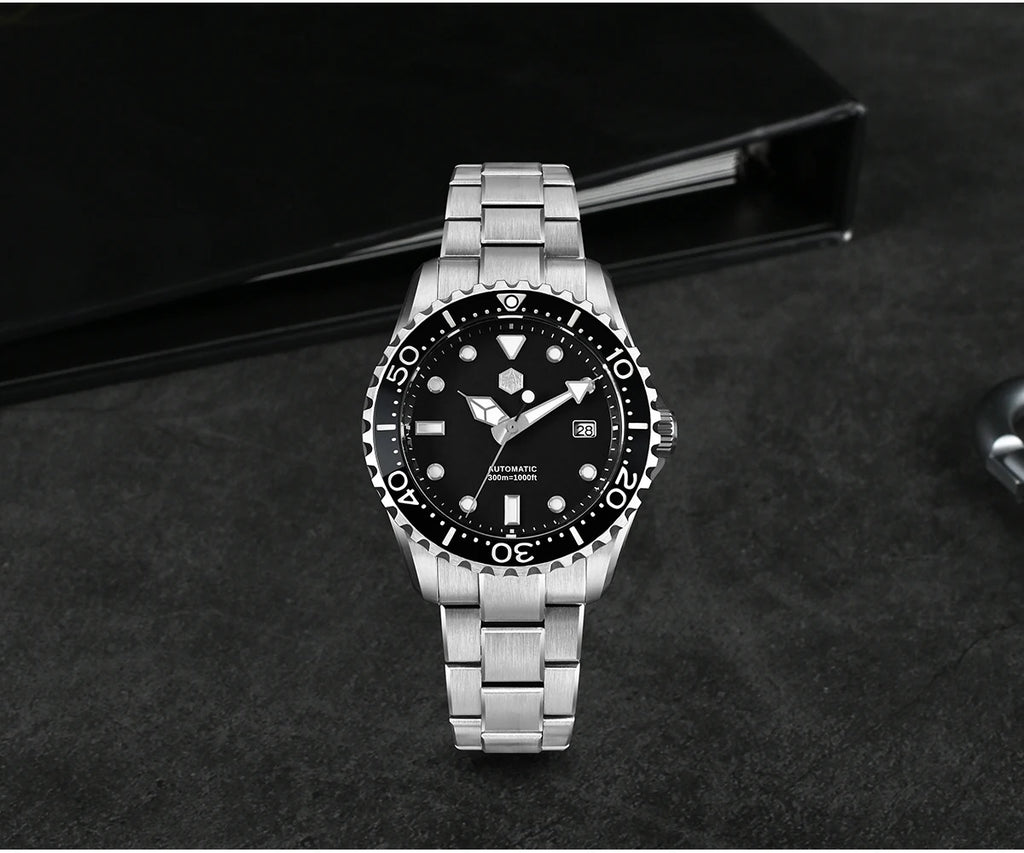 SAN MARTIN Automatic Diver Watch Enamel Dial 300m SN0009GD