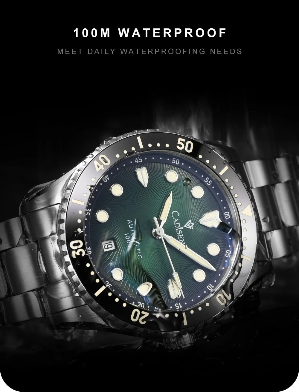 CADISEN Automatic Mechanical Sapphire Week Display Watch C8245