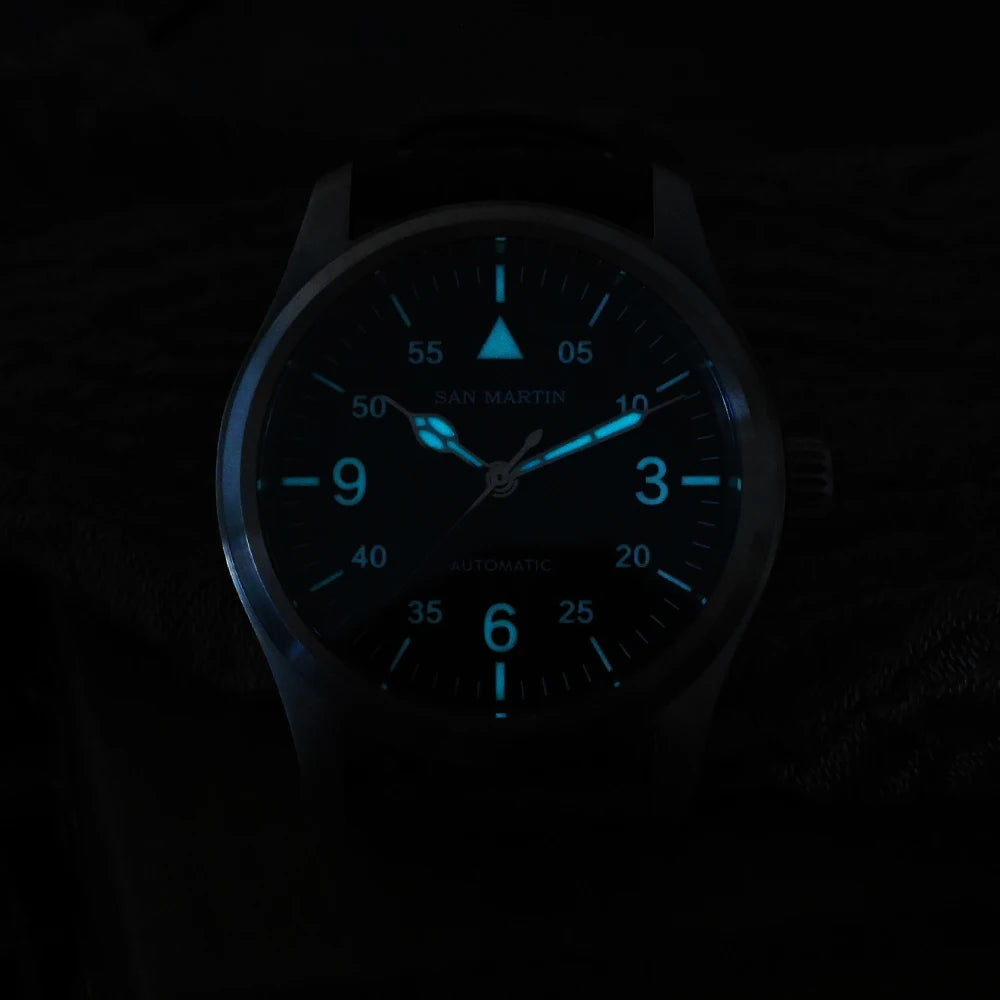 SAN MARTIN Pilot Automatic Mechanical Watch Miyota 8215 37mm