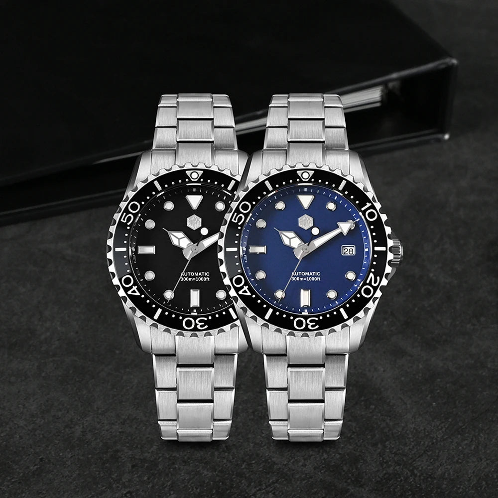 SAN MARTIN Automatic Diver Watch Enamel Dial 300m SN0009GD