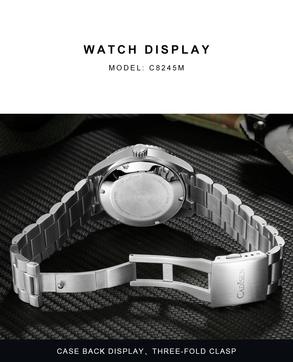 CADISEN Automatic Mechanical Sapphire Week Display Watch C8245