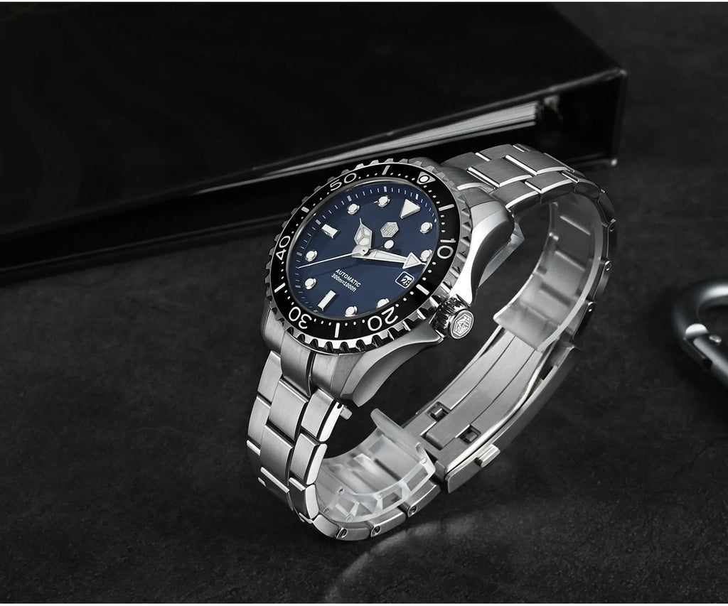 SAN MARTIN Automatic Diver Watch Enamel Dial 300m SN0009GD