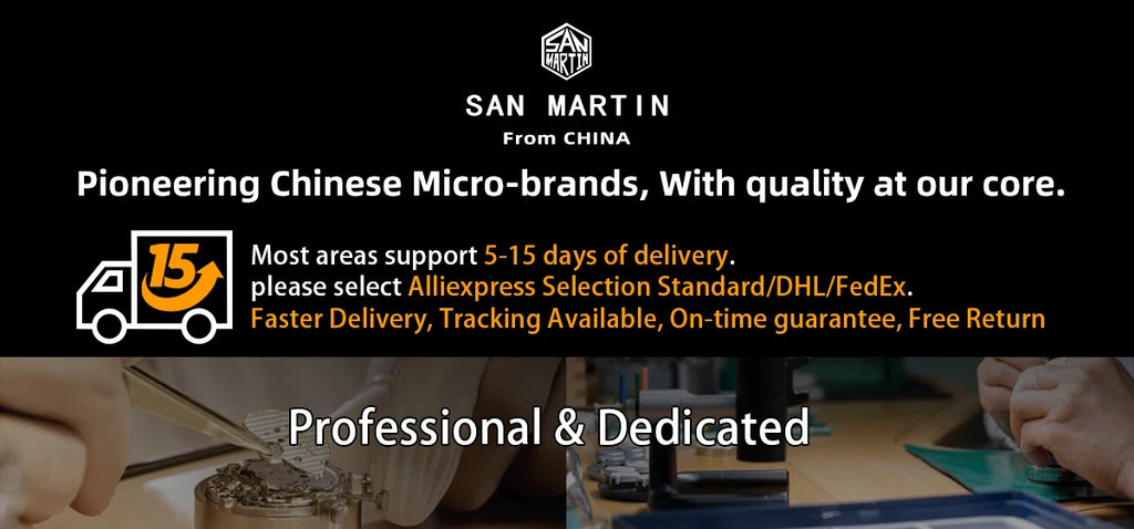 SAN MARTIN Pilot Automatic Mechanical Watch Miyota 8215 37mm