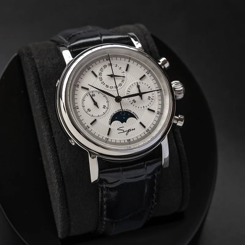 SUGESS Mechanical Chronograph Moonphase Calendar Watch ST1908