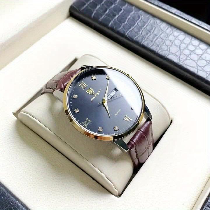 POEDAGAR Business Style Men's Wrist Watch - Swiss Quartz Movement